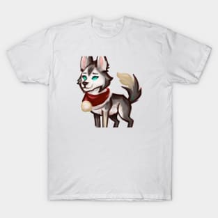 Cute Siberian Husky Drawing T-Shirt